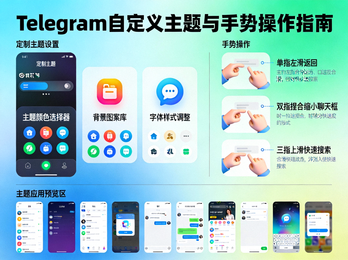 丰富多彩的Telegram自定义主题与手势操作示意图