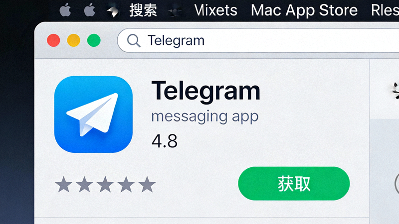 Mac App Store中搜索Telegram的结果页面